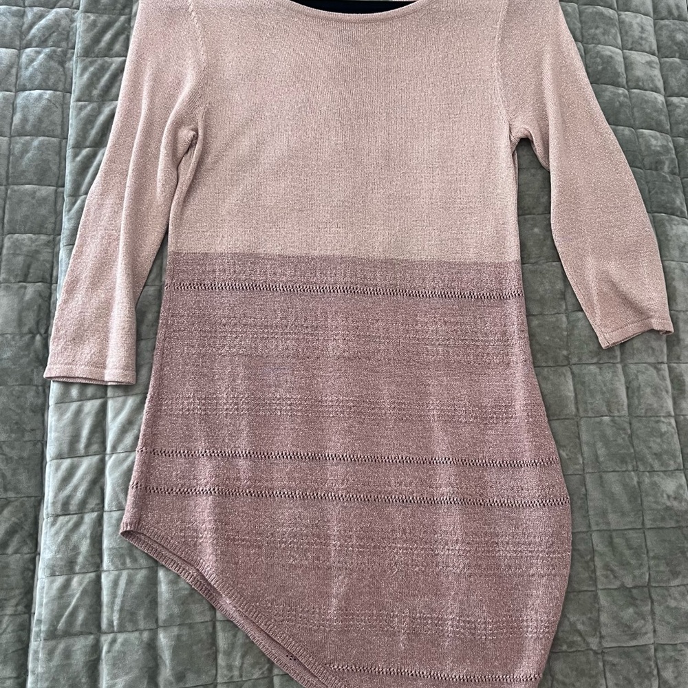 White House Black Market Tan/Beige Asymmetrical Sweater